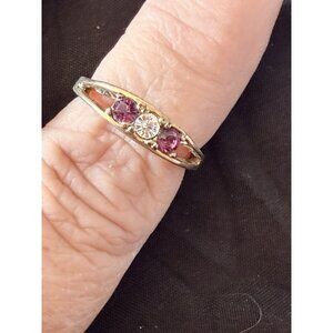 Ring Ruby and Diamond Size 7 Marked but can t read ILOVE YOU on each side